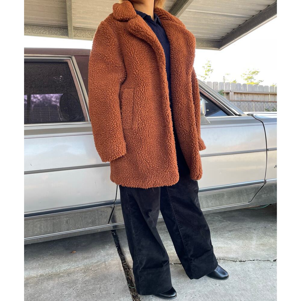 🔥Beth Dutton Yellowstone Jason Maxwell Faux Fur Sherpa Teddy Coat Oversized M - Picture 3 of 13